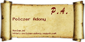 Polczer Adony névjegykártya